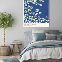 Botanical Magnolia Art Print, Flower Poster, Floral Wall Decor, Art, Japanese Art - thumbnail 2