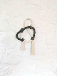 Handmade Rope Art Wall Sculpture Forest Green Velvet Bohemian Decor - thumbnail 1
