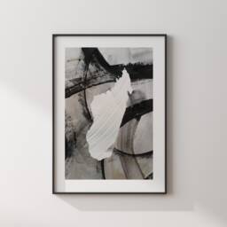 Madagascar Map - Black & Grey Abstract Painting Of Wall Art Print Traval Poster - thumbnail 3