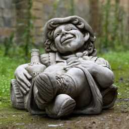 Cheerful Farmer Statue Relaxed Concrete Garden Decor Humorous Cement Ornament Stone Woman With Bottle Detail Figurine Lawn Gift - thumbnail 2