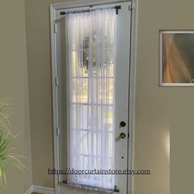 "Sheer Voile Door Curtain 76"" Width. Fits Window 20"" - 25" - image 1