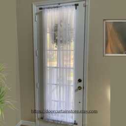 "Sheer Voile Door Curtain 76"" Width. Fits Window 20"" - 25"
