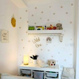 Beige Neutral Watercolour Polka Dot Wall Sticker Decals - Children's Nursery Art Playroom Decor - thumbnail 3