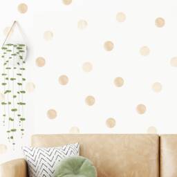 Beige Neutral Watercolour Polka Dot Wall Sticker Decals - Children's Nursery Art Playroom Decor - thumbnail 2