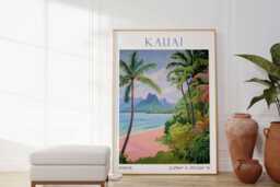Hawaii Kauai Travel Poster, Poster Print, Wall Art, Islands, Coastal - thumbnail 1