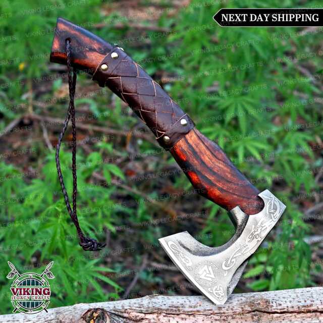 Viking Axe, Carbon Steel Personalized Axe in Hand Forged For Wall Decoration, Custom Made Camping, Axe - image 1