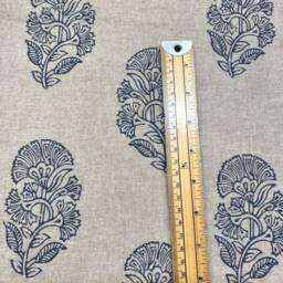1005. Blue Kerala Block Print 100% Cotton Linen Look Cushion Cover Various Sizes - thumbnail 3