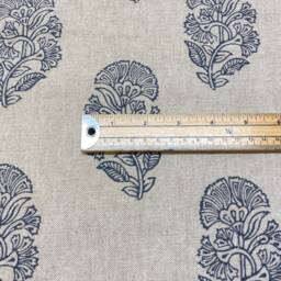 1005. Blue Kerala Block Print 100% Cotton Linen Look Cushion Cover Various Sizes - thumbnail 2
