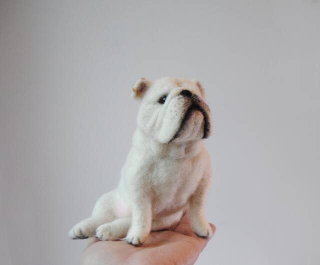 Custom Made Pet Sculpture, Needle Felted Dog, English Bulldog, French Bulldog Or Any Other Breed - Made To Order - image 1