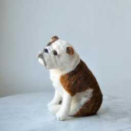 Custom Made Pet Sculpture, Needle Felted Dog, English Bulldog, French Bulldog Or Any Other Breed - Made To Order - thumbnail 3