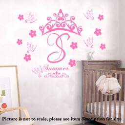 Custom Monogram Name Initials Personalized Wall Art Stickers Vinyl Girls Room Decals Jrd5 - thumbnail 2