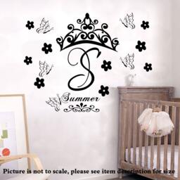 Custom Monogram Name Initials Personalized Wall Art Stickers Vinyl Girls Room Decals Jrd5 - thumbnail 1