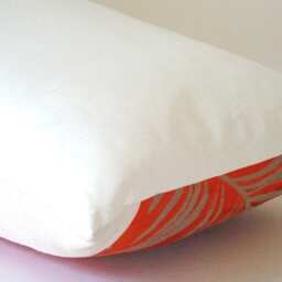 Peacock Feather Lumbar Pillow Cover Vintage Japanese Obi Silk - thumbnail 3