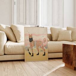 Surreal Cat Art Print, Kitten Poster Painting, Fantasy Wall Art, Modern Digital, Pet Canvas, Retro Printable Gift, Feline Decor - thumbnail 3