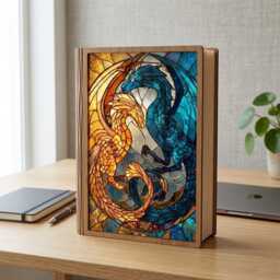 Fourth Wing Book Lamp, Fantasy Dragon Night Light, Lover Room Decor, Reader Gift, Cozy Bookish Dark Light - thumbnail 3