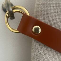 Handmade Tan Brown Leather Curtain Tie Back 3/4 Inch Wide Choice Of Fixings & Size - thumbnail 3