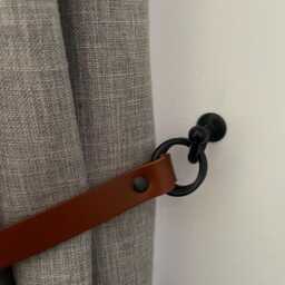 Handmade Tan Leather Curtain Tie Back - 3/4 Inch Wide, Choice Of Fixings - thumbnail 4