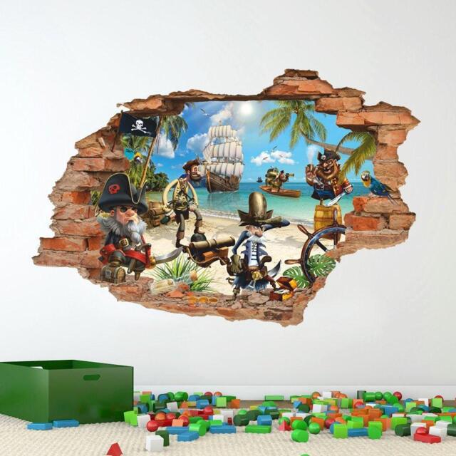 Pirate Wall Sticker - Treasure Island Decal For Kids Fun Art Decor - image 1