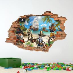 Pirate Wall Sticker - Treasure Island Decal For Kids Fun Art Decor