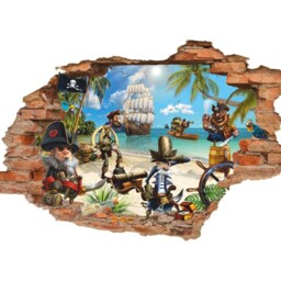 Pirate Wall Sticker - Treasure Island Decal For Kids Fun Art Decor - thumbnail 2