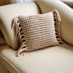 Crocheted Pillows, Chunky Crocheted Home D??cor, House Housewarming Gift, Scandinavian Knitted Modern Pillows - thumbnail 3