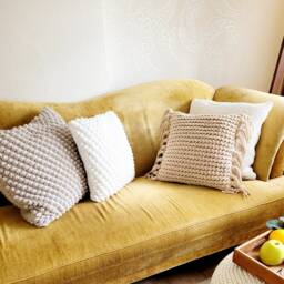 Crocheted Pillows, Chunky Crocheted Home D??cor, House Housewarming Gift, Scandinavian Knitted Modern Pillows - thumbnail 2