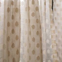 Off White Floral Handloom Curtain, Sheer Curtains For Living Room, Bedroom, Window Curtains, Door Indian Curtains - thumbnail 3
