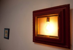 Retro Lamp, Frame Lamp, Vintage Frame Wall Wood Lighting, Vintage - thumbnail 1