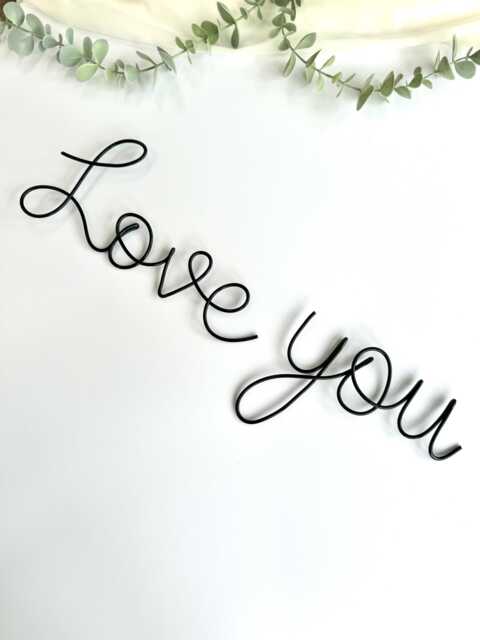 Love You Wire Quote For Wall, Metal Love Sign, Hand Bent Decor, Cute Wall Hanging, Decor - image 1