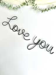 Love You Wire Quote For Wall, Metal Love Sign, Hand Bent Decor, Cute Wall Hanging, Decor - thumbnail 1