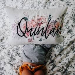 Custom Floral Girls Pillowcase Only Personalized Nursery Decor - thumbnail 3