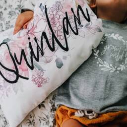 Custom Floral Girls Pillowcase Only Personalized Nursery Decor - thumbnail 2