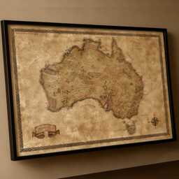 Fantasy Map Of Australia Vintage Style Wall Art - thumbnail 1