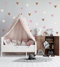 Multicoloured Hearts For Childrens Bedroom Decor, Vinyl Wall Art, Decal, Sticker, Removable, Decoration, Decor, Nursery, Childminders, Kids - thumbnail 1