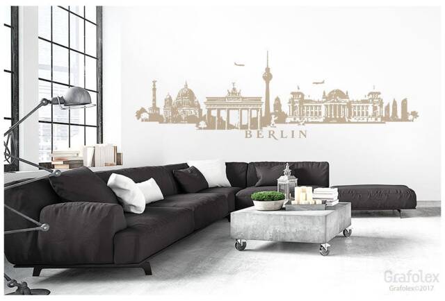 Wall Sticker Berlin Skyline Silhouette City Panorama Sticker 4 Sizes Decal Art W115B - image 1