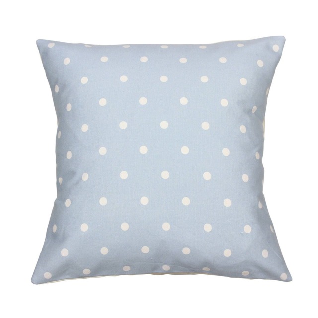 Powder Blue Dotty Clarke & Spot Fabric Vintage Shabby Chic Cushion Cover