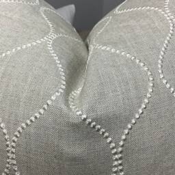 Ogee Embroidered Cushion Cover, Pillow Throw Pillow, Ellewood Knot John Lewis Furnishing Fabric, Natural - thumbnail 3