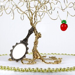 Snow White Wire Art Tree Sculpture Or Wedding Cake Topper - thumbnail 3