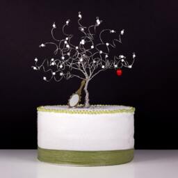 Snow White Wire Art Tree Sculpture Or Wedding Cake Topper - thumbnail 1