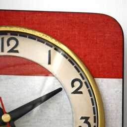 Retro Red Wall Clock - 19cm New Handmade Formica Style Mid Century Vintage French Gift Off The Clocks - thumbnail 3