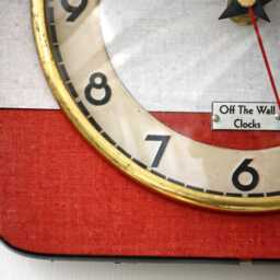 Retro Red Wall Clock - 19cm New Handmade Formica Style Mid Century Vintage French Gift Off The Clocks - thumbnail 4