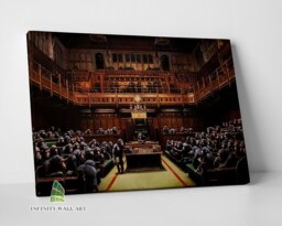 Banksy Chimps Monkeys Parliament Canvas Wall Art Print Picture Abstract Home Decor -C566 - thumbnail 1
