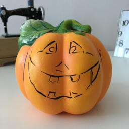 Ceramic Pumpkin Bank, Coin Piggy Banks, Painted Art Money Storage, Halloween Pumpkin, Decoration - thumbnail 1