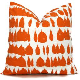 Schumacher Orange Queen Of Spain Pillow Cover Retro Abstract Design - thumbnail 1