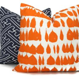 Schumacher Orange Queen Of Spain Pillow Cover Retro Abstract Design - thumbnail 2
