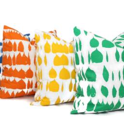 Schumacher Orange Queen Of Spain Pillow Cover Retro Abstract Design - thumbnail 3