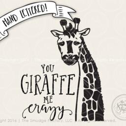 Giraffe Nursery Art Print, You Me Crazy - Digital Download - thumbnail 2
