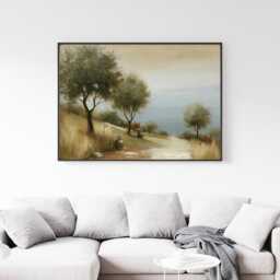 Mediterranean Landscape Poster, Olive Tree Paper Wall Art - thumbnail 3