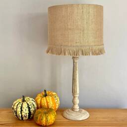 Hessian Lampshade Or Ceiling With Jute Fringing - thumbnail 2
