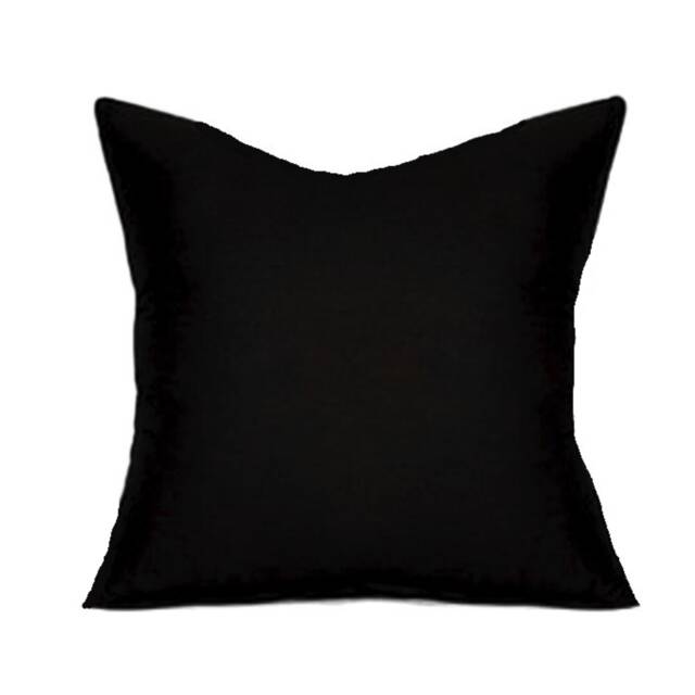 Solid Black Pillow Cover, Throw Cover For 20x20 Pillow, 18x18 16x16 All Sizes - image 1